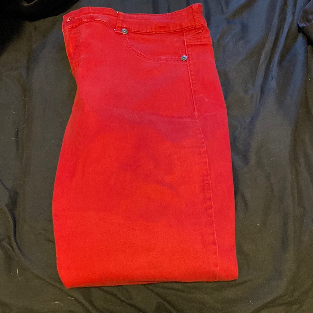 Size 20 Reg straight leg pants 5’1 length maybe 5’2